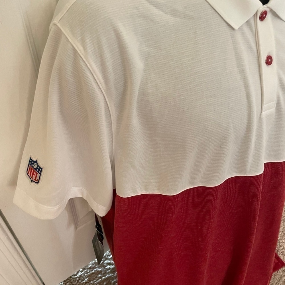 New Mens Nike NFL Arizona Cardinals Red White Polo - Picture 3 of 5